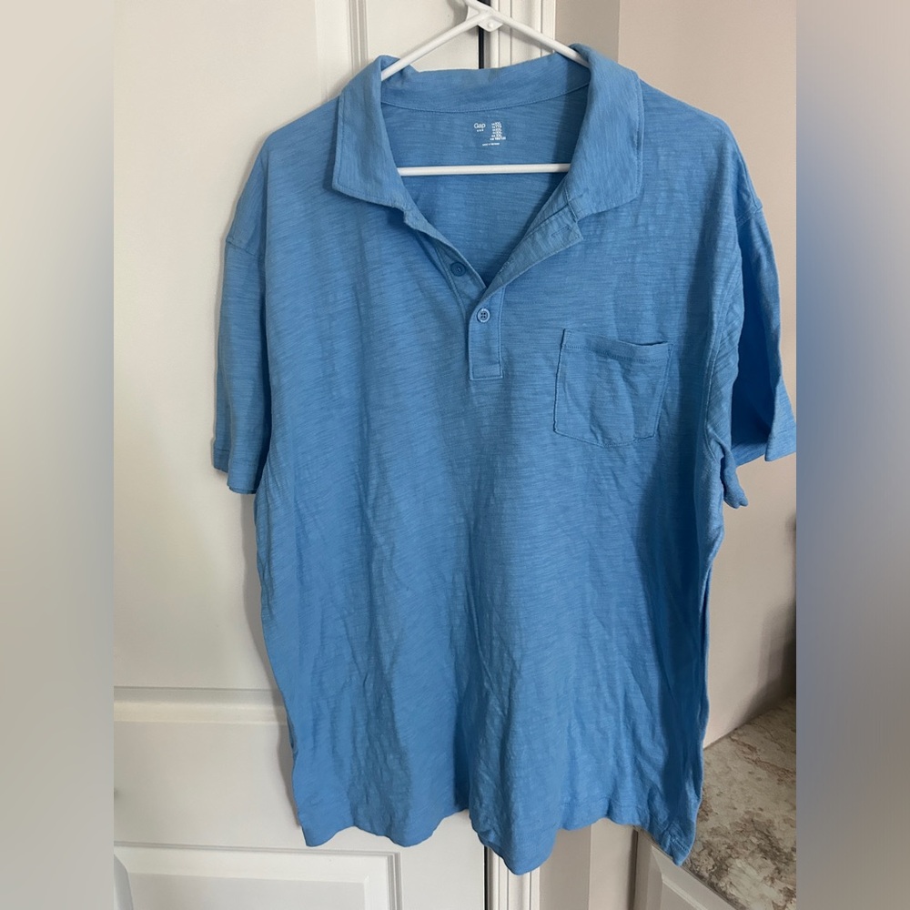 Men’s Gap Polo Shirt Light Blue XXL